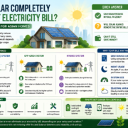 Solar Electricity Bill Savings Infographic | On-Grid vs Hybrid vs Off-Grid Solar